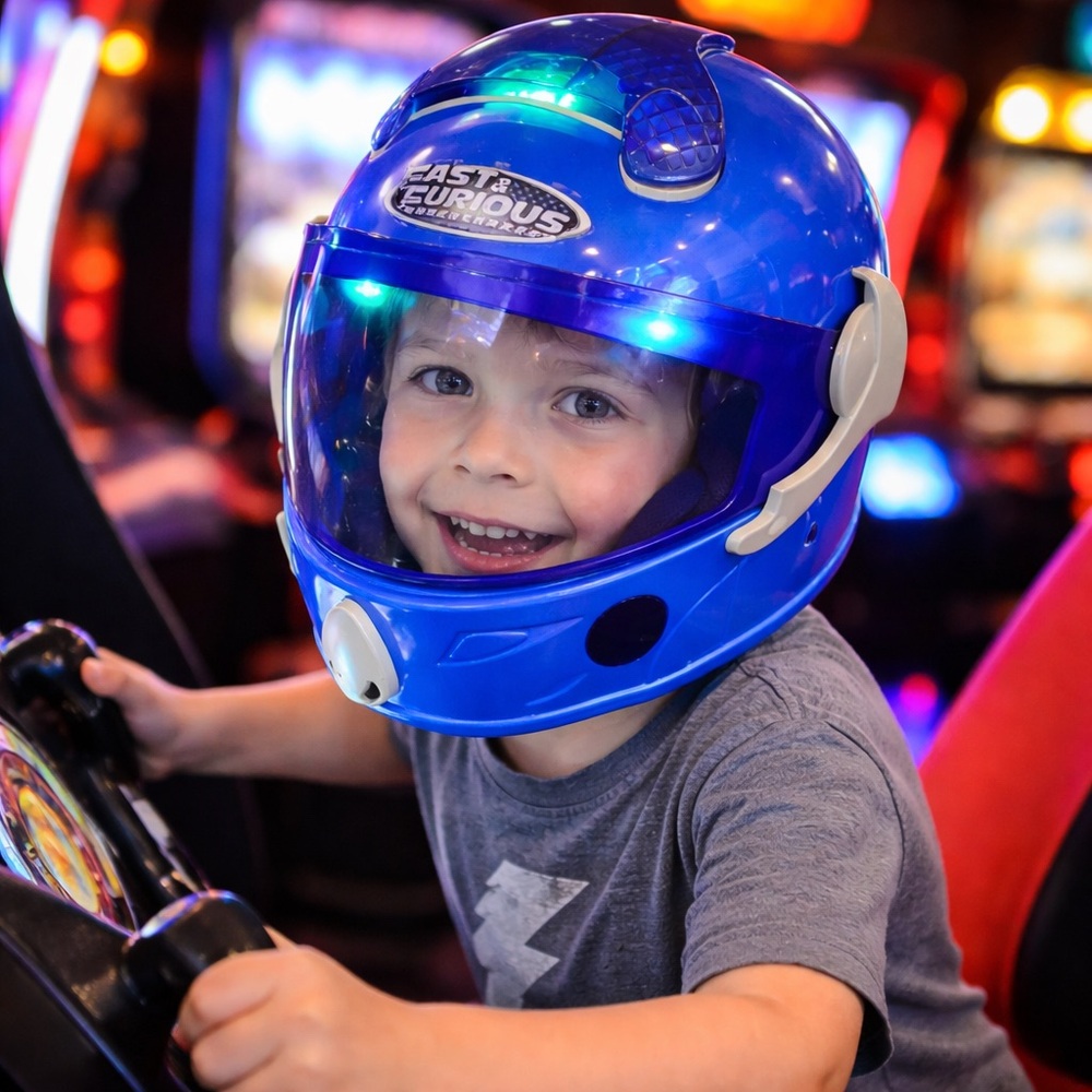 Universal Studios Fast & Furious Supercharged Ride Kids Helmet Light Up Cosplay